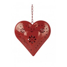 Red Heart Lantern - Hanging Tea Light Holder   222652376950